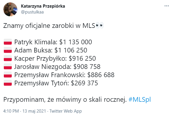 ROCZNE ZAROBKI Polaków w MLS!